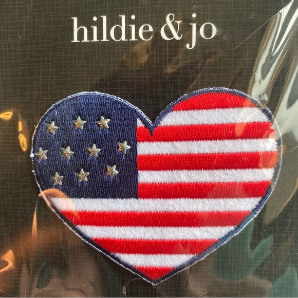 HP! Any 2/$10 Iron On American Flag Heart - Picture 7 of 8